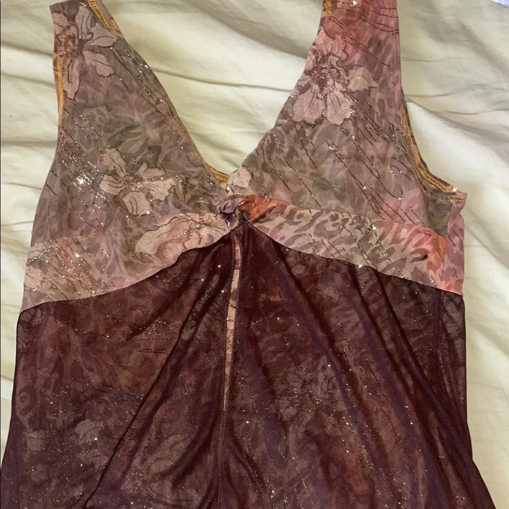 brown grunge gold fairy top - Picture 1 of 3